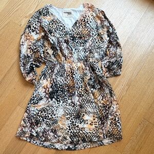 Savanna Jane Snakeskin print V-Neck dress